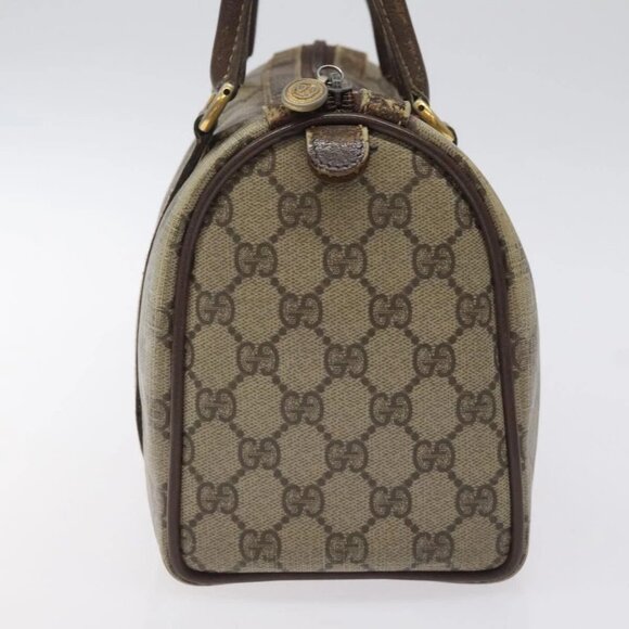 GUCCI GG Supreme Web Sherry Line Hand Bag PVC Beige Gold - Picture 3 of 16